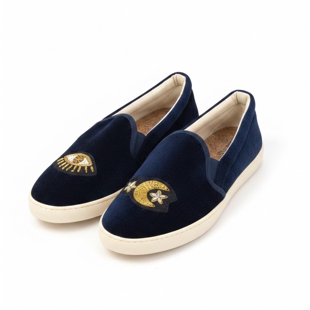 Soludos Blue Velvet Boat Sneakers — Women’s US 7.5 - Picture 1 of 10